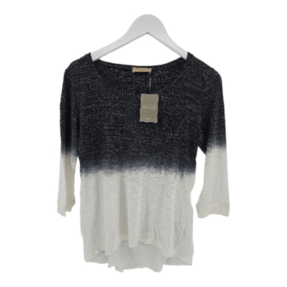 Language NWT Anthropologie Dip Dyed Top Size Medium in Cream & Gray Size - Picture 3 of 10